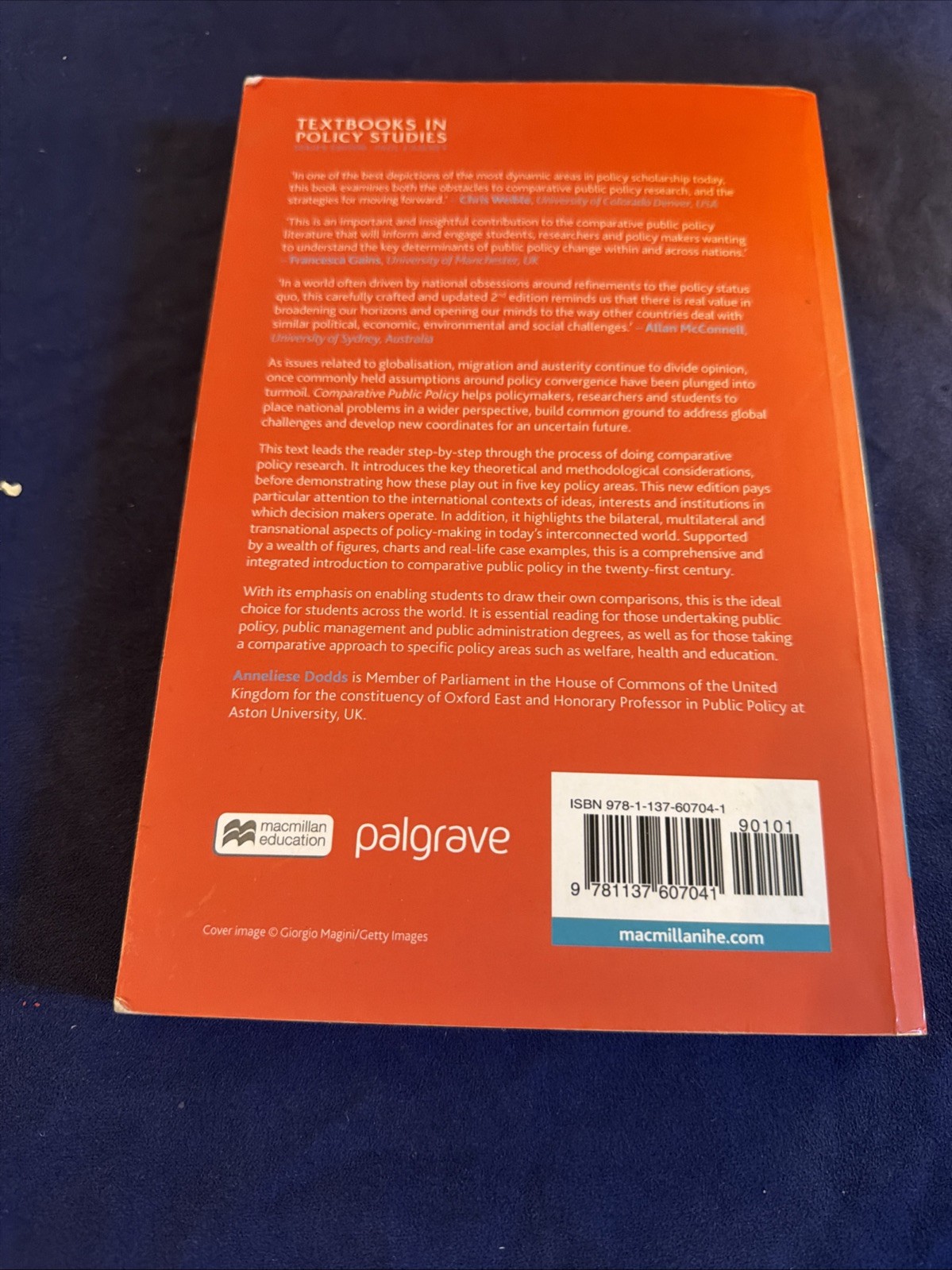 Textbooks in Policy Studies: Comparative Public Policy by Anneliese Dodds (2018,