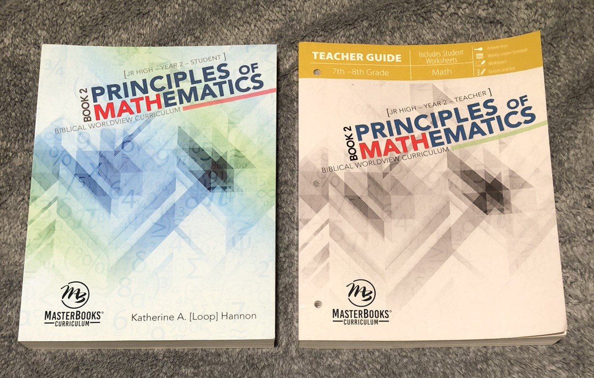 Master Books Principles of Mathematics Book 2 Hannon 7th-8th Grade Bundle *READ*