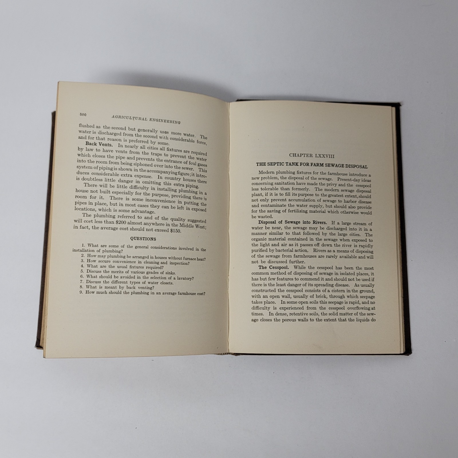 1913 Agricultural Engineering 3rd Edition Vintage Hardback Textbook Davidson