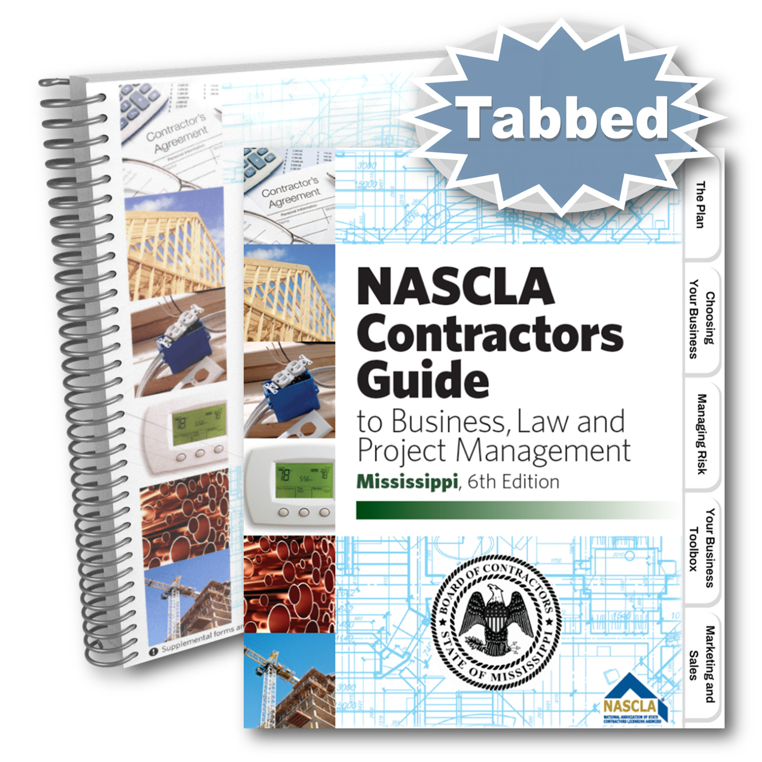 Professionally Tabbed NASCLA Mississippi 6th Ed Spiralbound Contractors Guide