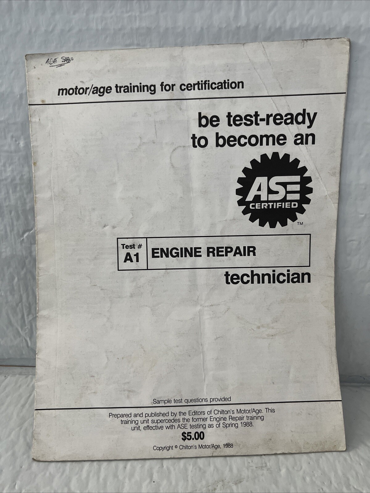 ASE Engine repair Technician Test Guide 1988Chilton Motor Age Training Lesson