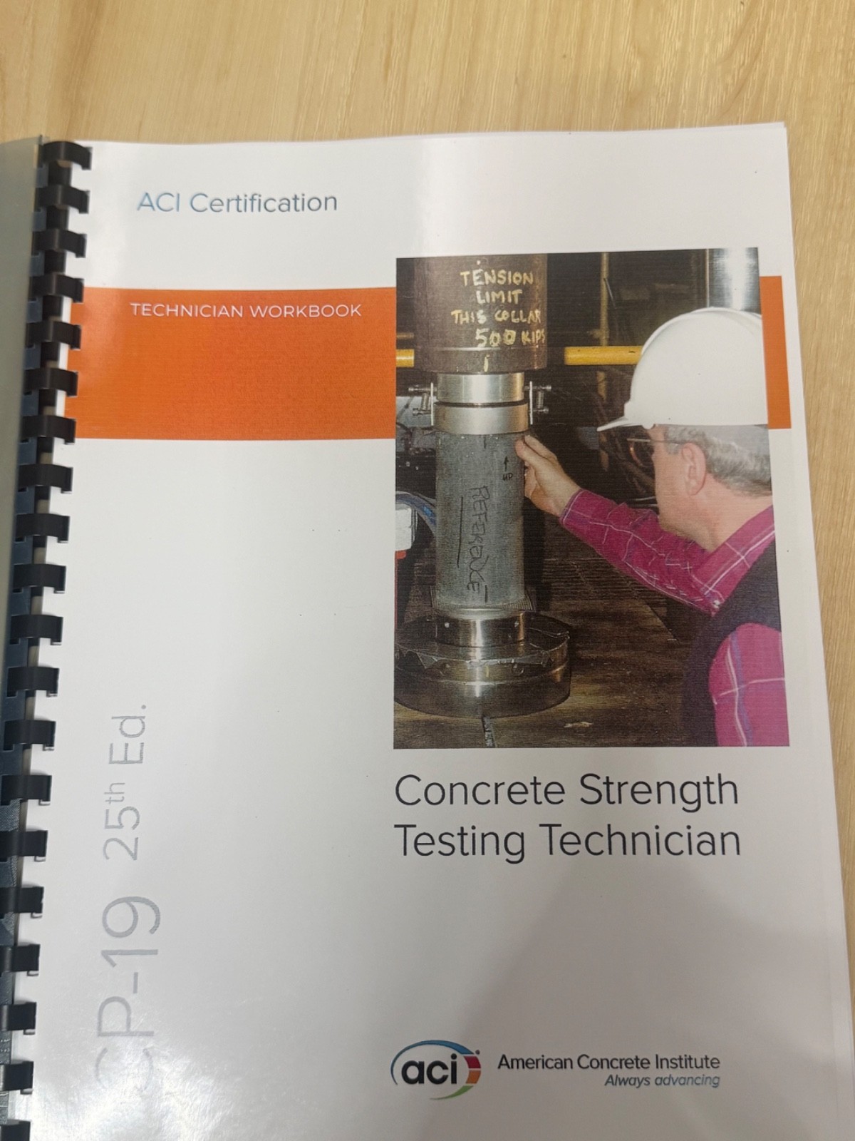CP-19 25TH Ed. Technician Workbook Concrete Strength Testing Technician (New)