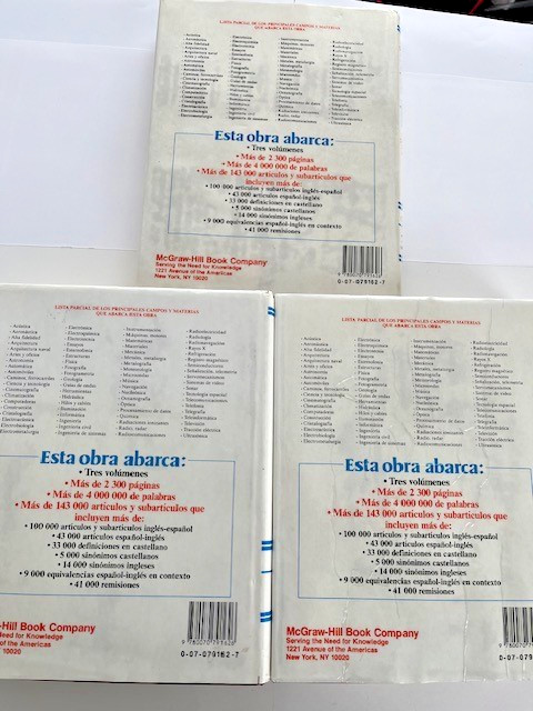 Diccionario Enciclopédico de Términos Técnicos, Brand NEW, Vols. 1-2-3. Clean!