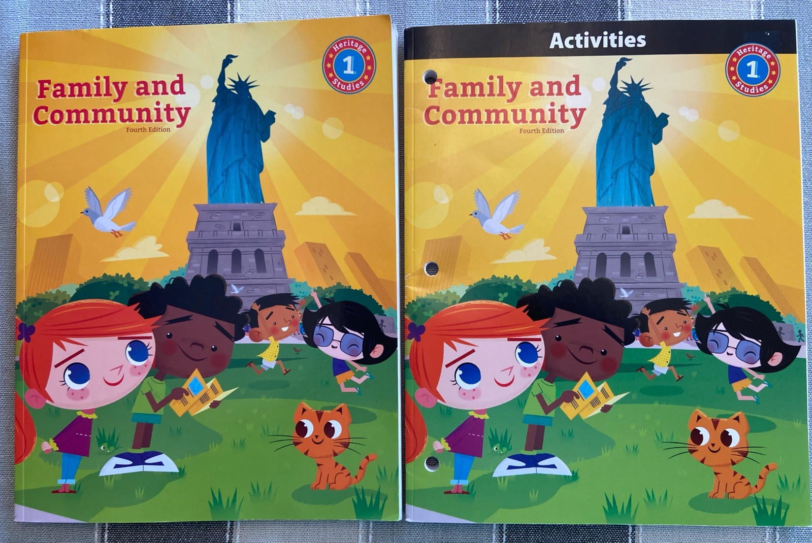 2 BOOKS BJU 1st grade HERITAGE STUDIES 1 STUDENT TEXT & ACTIVITIES 4thEd HISTORY