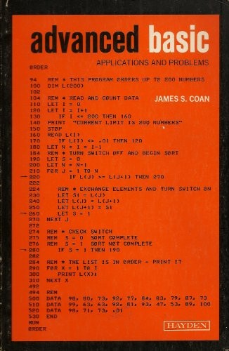 Advanced BASIC: Applications and Problems by Coan, James S. Paperback Book The