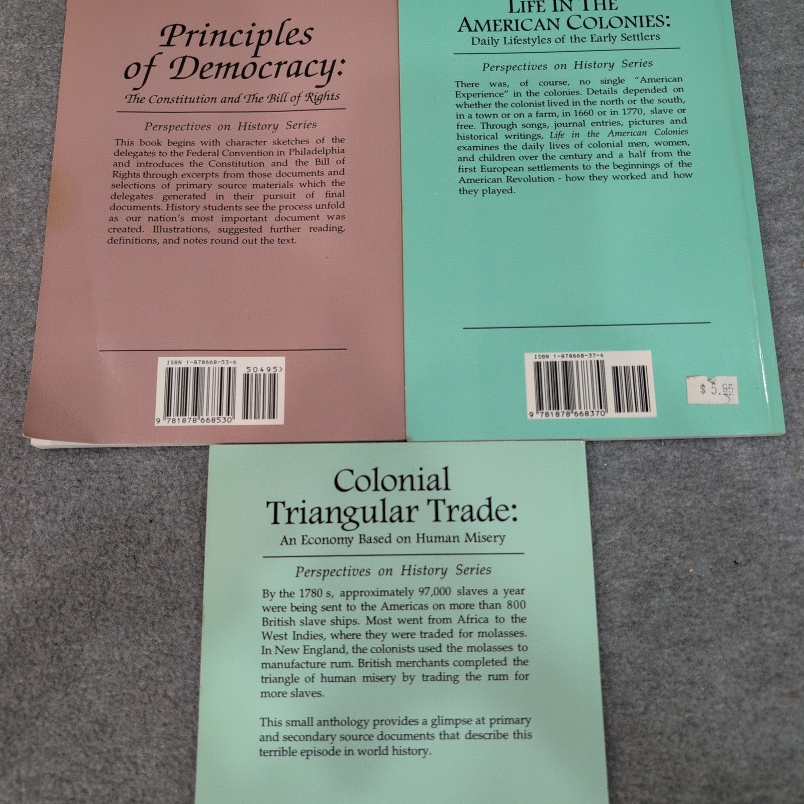 Perspectives on History Series 3 Book Set Colonial America Democracy Trade VG