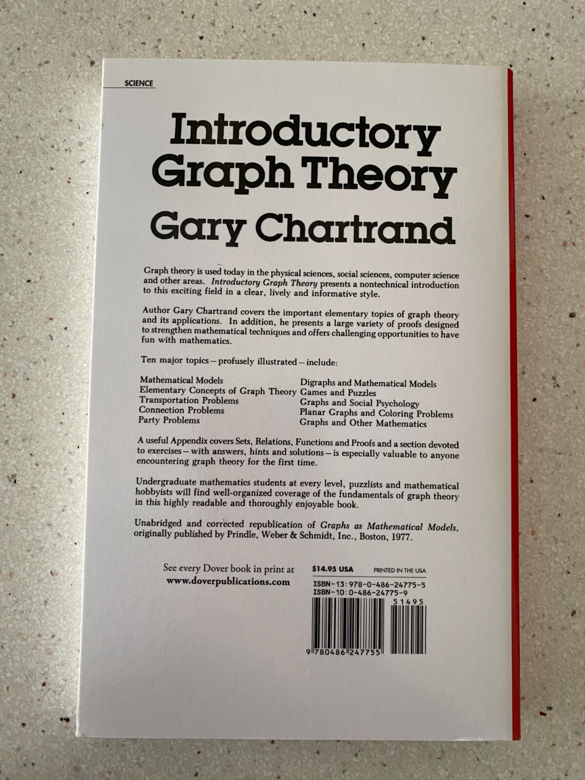 Introductory Graph Theory Book by Gary Chartrand – Excellent Condition