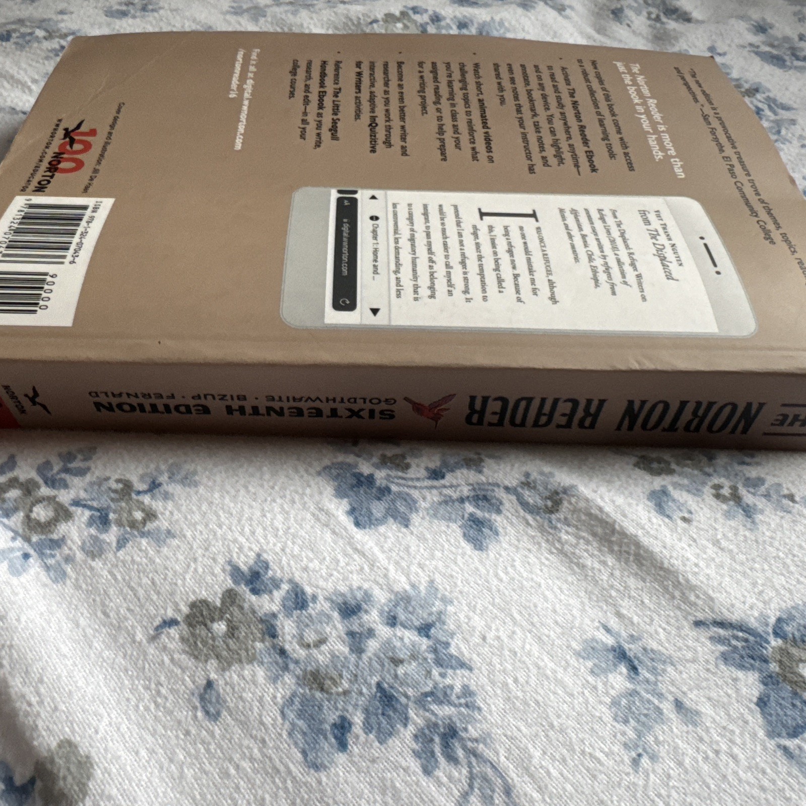 The Norton Reader (With Code) l6th Edition Paperback Good Condition Book
