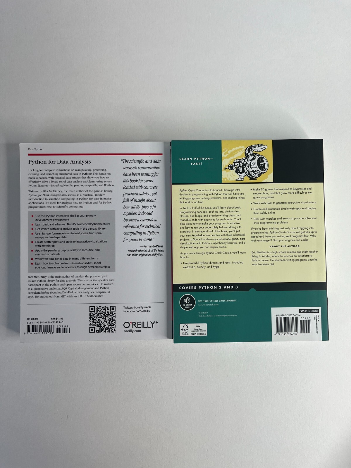Python Crash Course & Python For Data Analysis By Eric Matthes & Wes Mckinney
