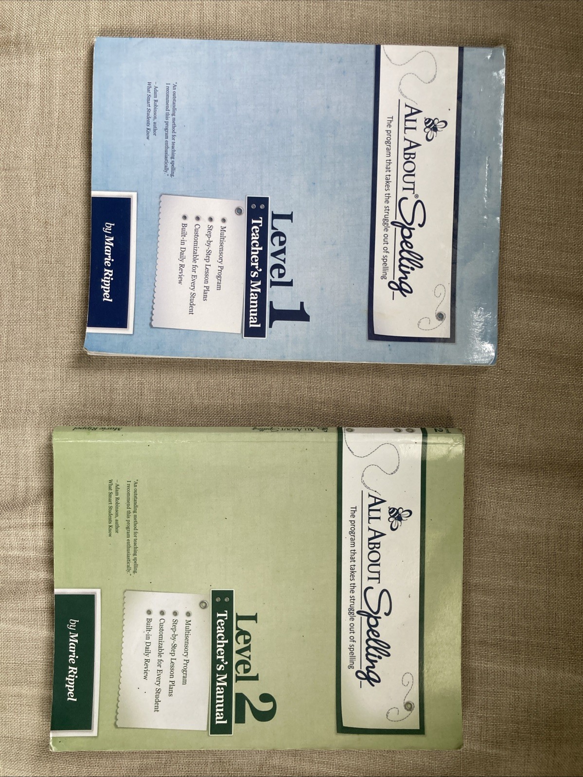 Set Of 2! All About Spelling Level 1 And 2 Teacher Manual Marie Rippel