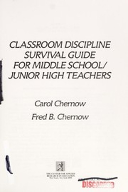 Classroom Discipline Survival Guide for Middle School-Junior High