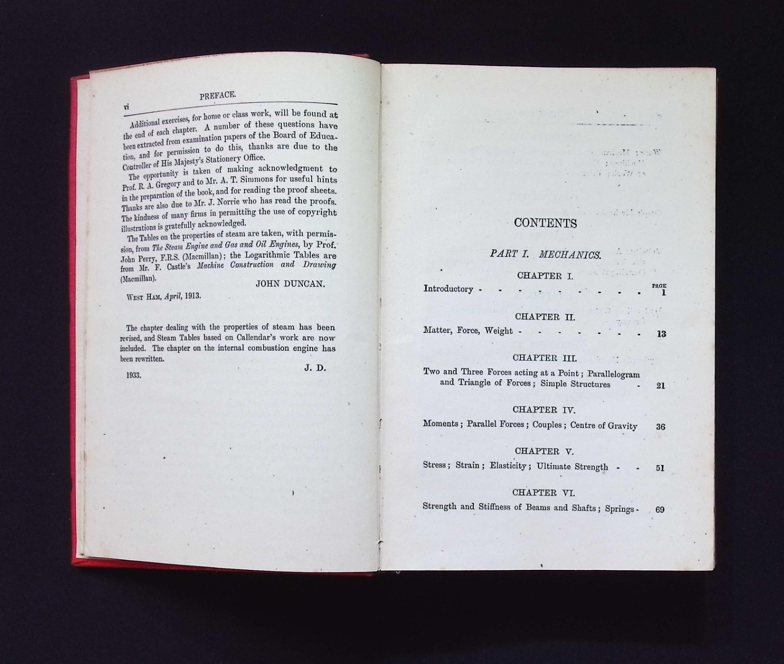 Mechanics and Heat An Elementary Course of Applied Physics Duncan – 1943 HB