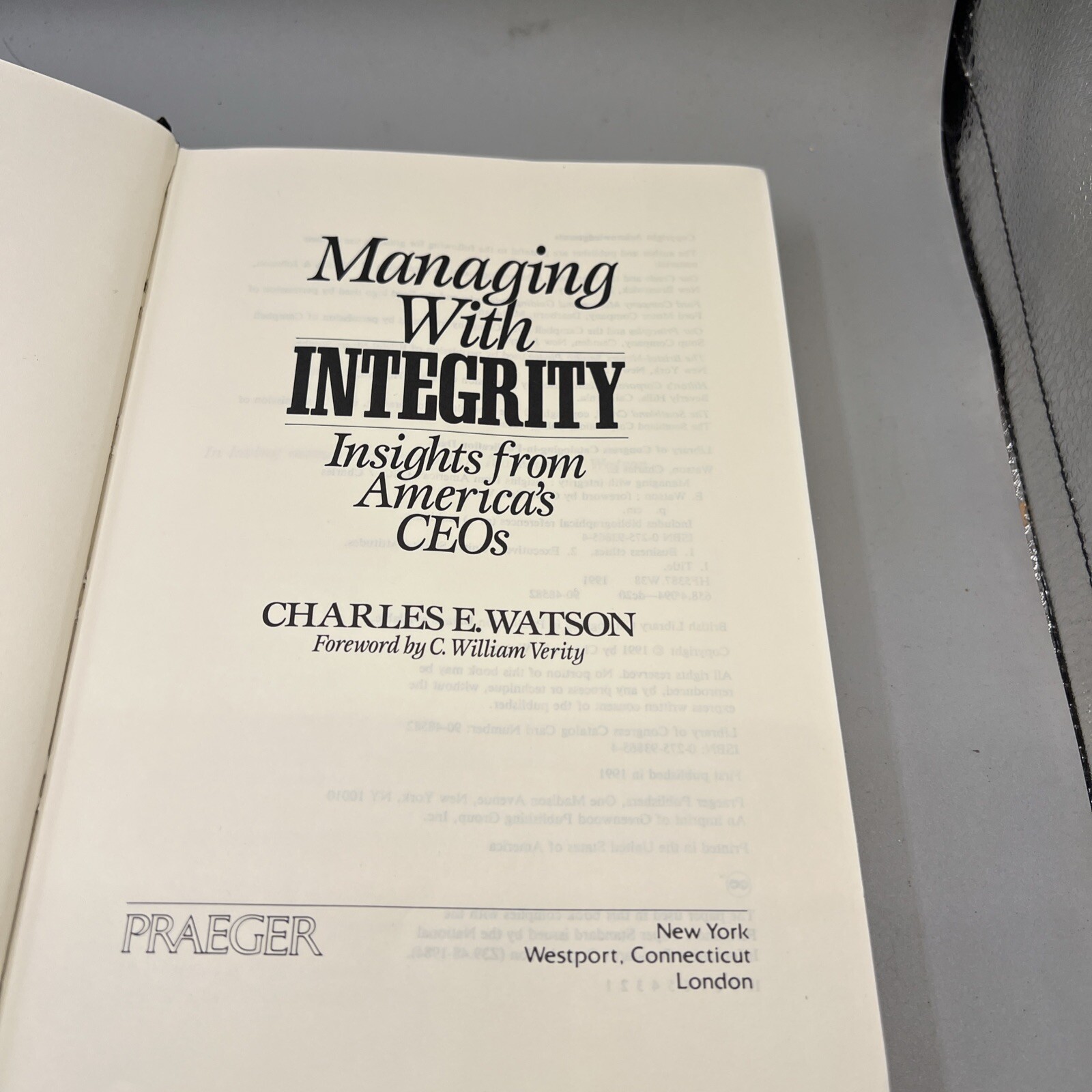 Managing with Integrity : Insights from America’s CEOs by Charles E. Watson…