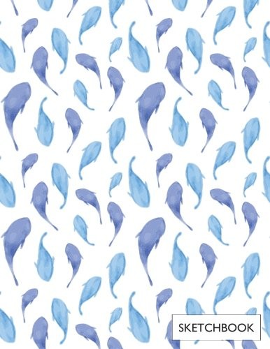 SKETCHBOOK: BLUE WHALE COVER (8.5 X 11) INCHES 110 PAGES, By Cutie Whale **NEW**