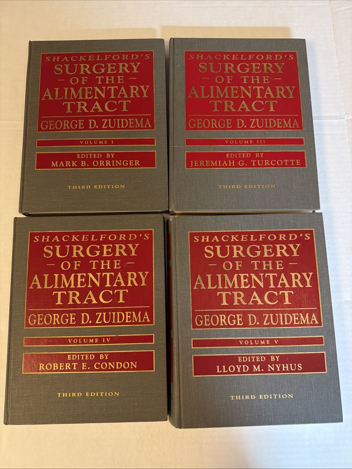 Surgery of The Alimentary Tract Set of 4 Volumes 1 3 4 and 5 Hardcover Books