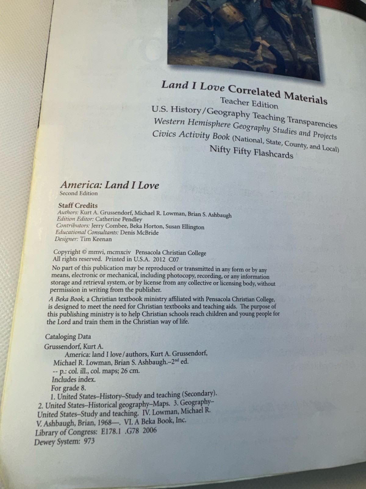 Abeka Christian 8th grade History Curriculum, America Land That I Love, 2nd Edit