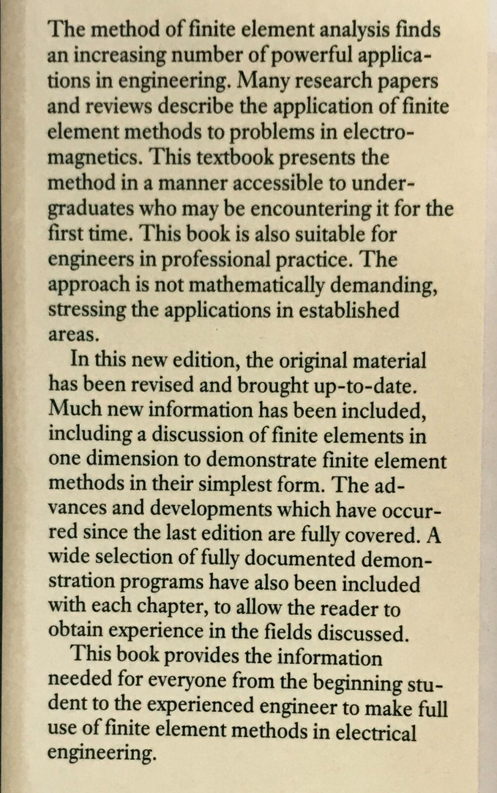Finite Elements Electrical Engineers, P. Silvester, Cambridge Univ 2nd ed. 1990