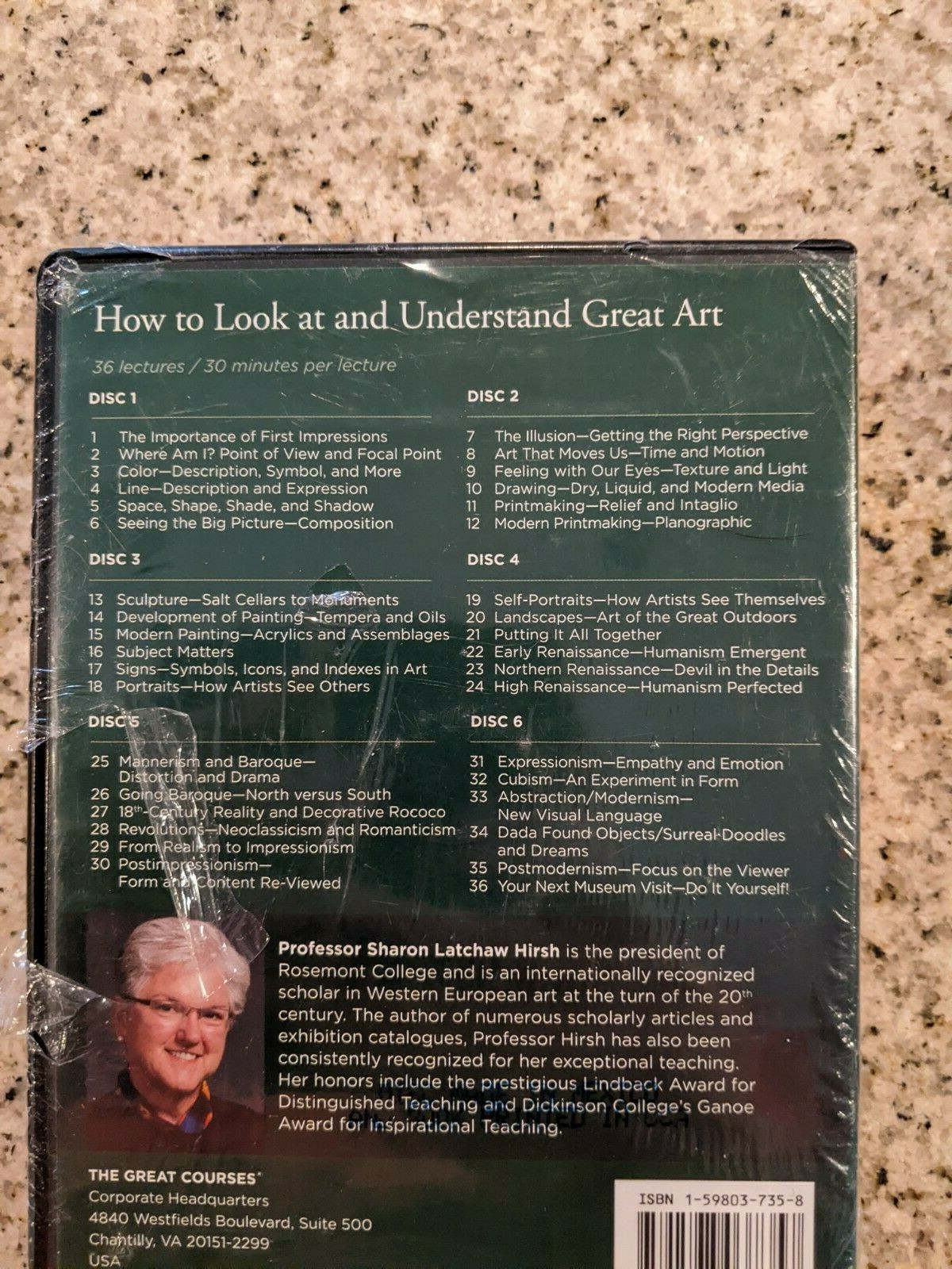 GREAT COURSES 6 DVD & GUIDE BOOK NEW UNDERSTAND GREAT ART SHARON LATCHAW HIRSH