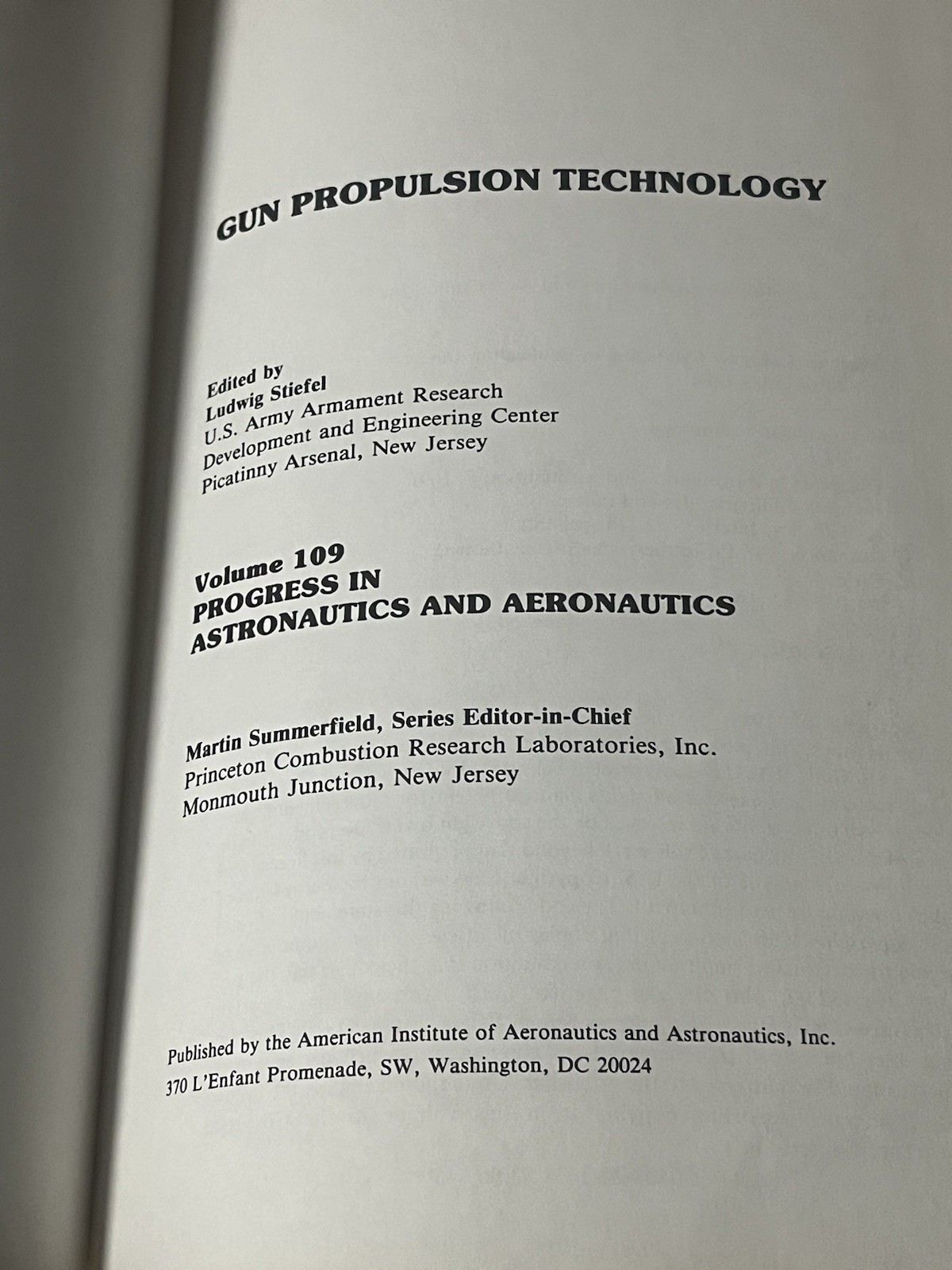 Gun Propulsion Technology Volume 109