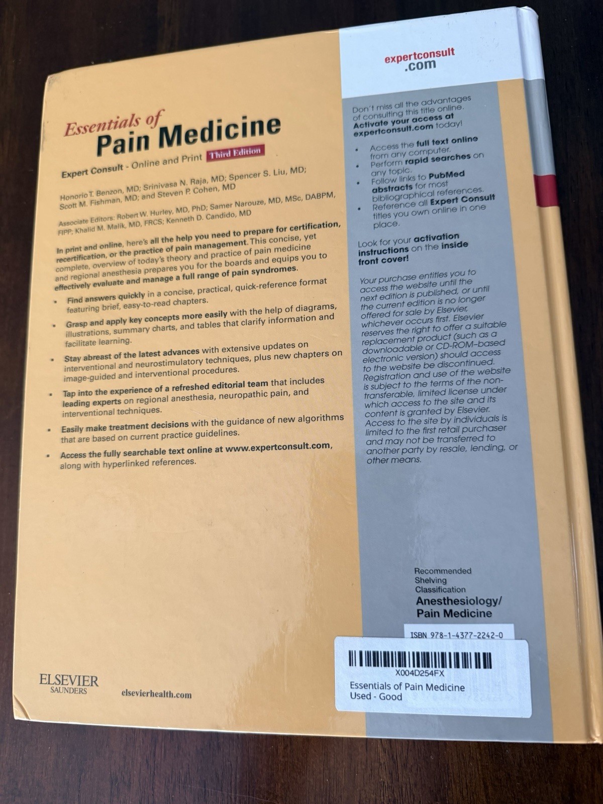 Essentials of Pain Medicine by Fishman, Srinivasa N. Raja and Honorio Benzon
