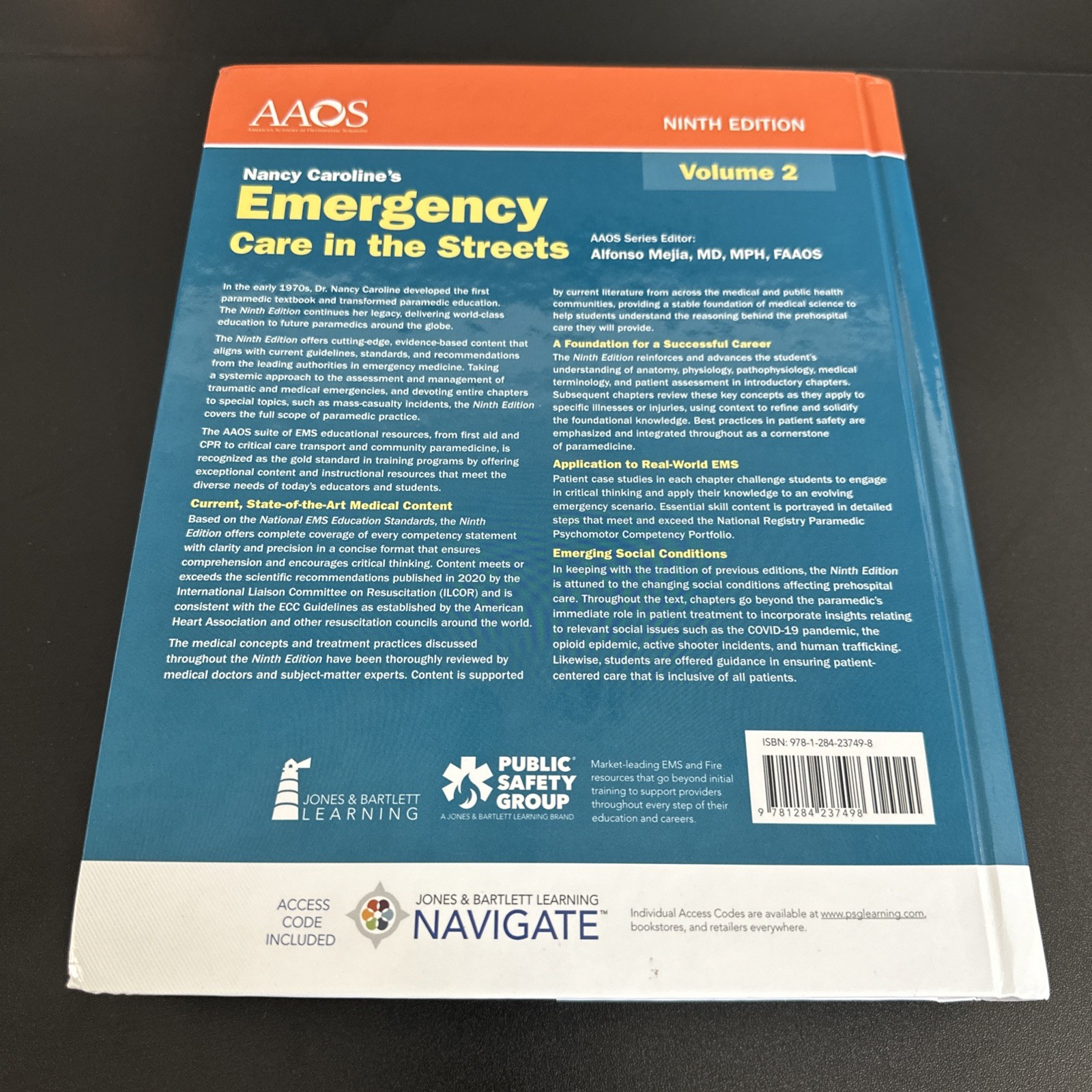 AAOS Nancy Caroline’s Emergency Care Ninth Edition Vol 2 Hardcover