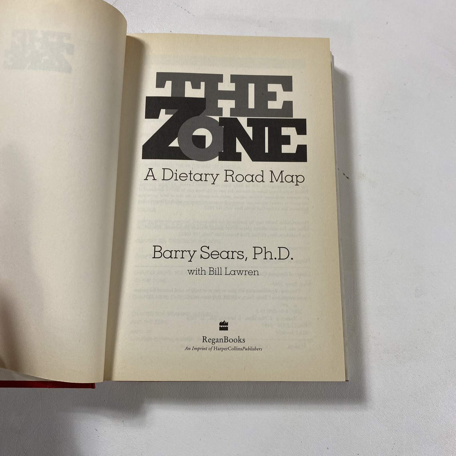 The Zone : A Dietary Road Map – Barry Sears (Dust Jacket, 1995, 1st Edition)