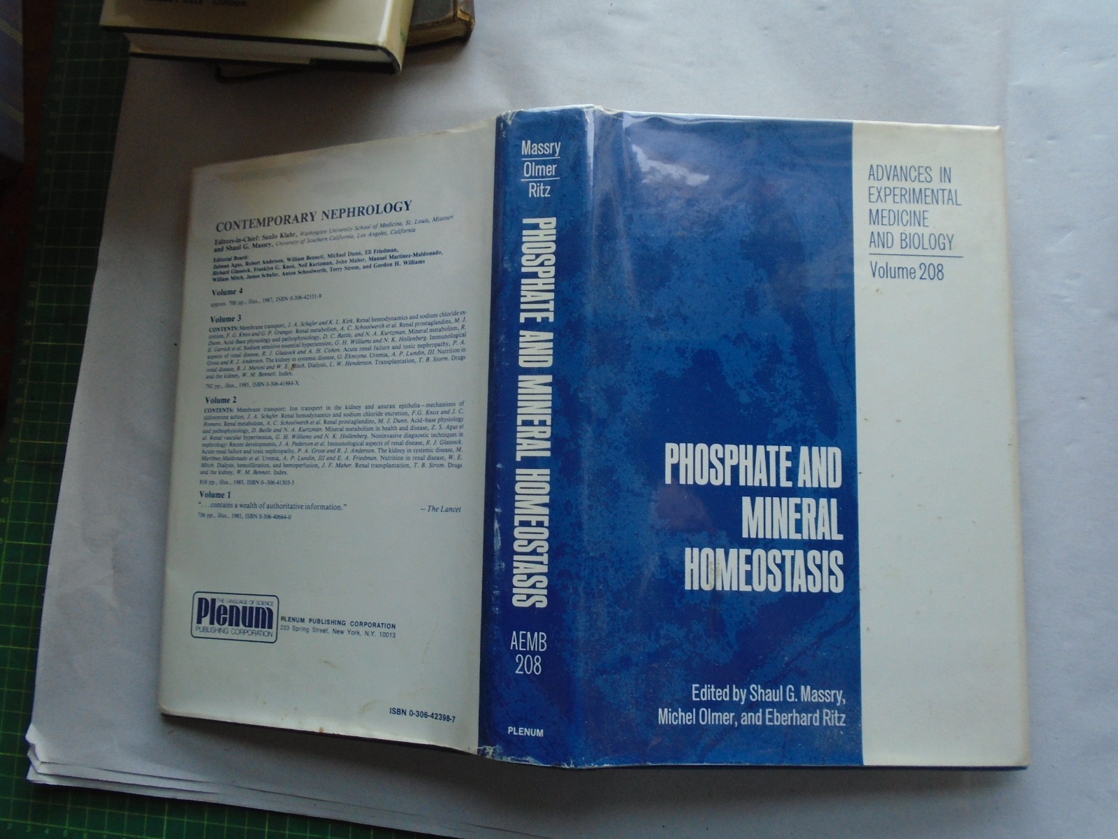 Phosphate and Mineral Homeostasis Plenum Press, 1986