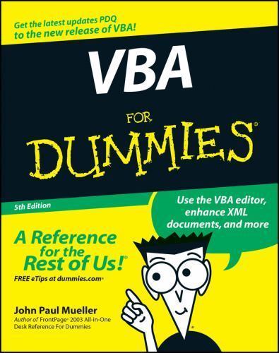 VBA for Dummies by John Paul Mueller (2007, Perfect)