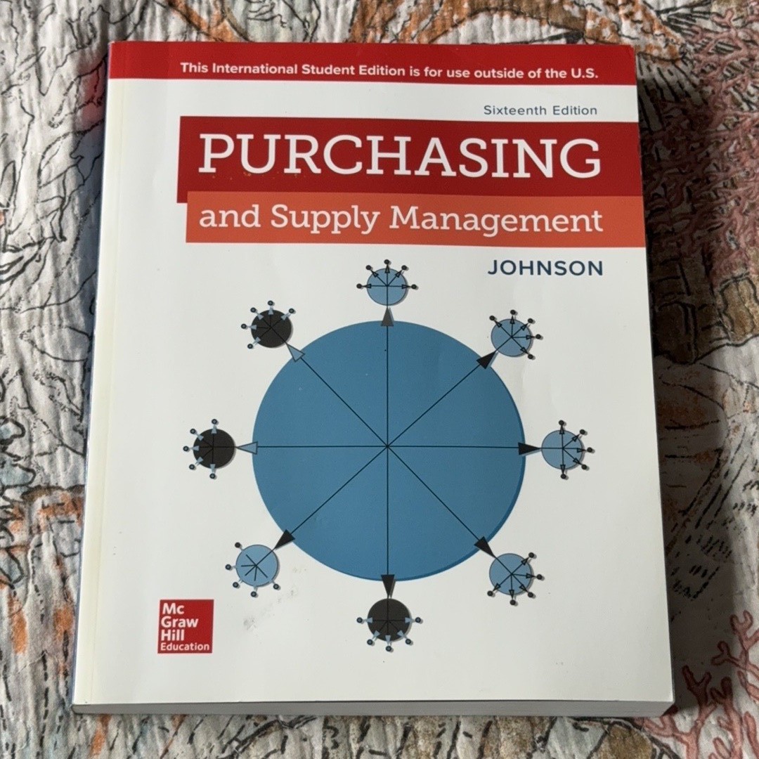 Purchasing and Supply Management Johnson 16th Edition Paperback McGraw-Hill