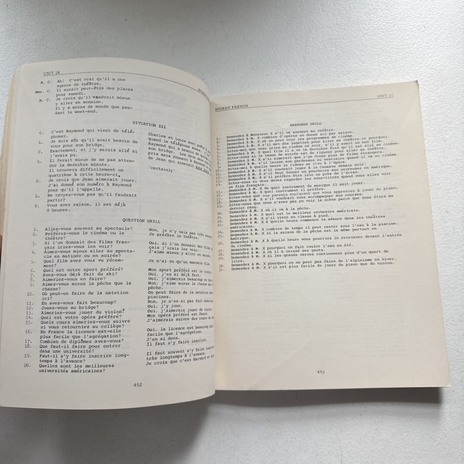 Foreign Service Insitute French Basic Course Units 13-24 1960