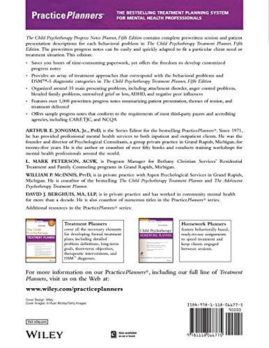 The Child Psychotherapy Progress Notes Planner Berghuis, David J.; Peterson, L.