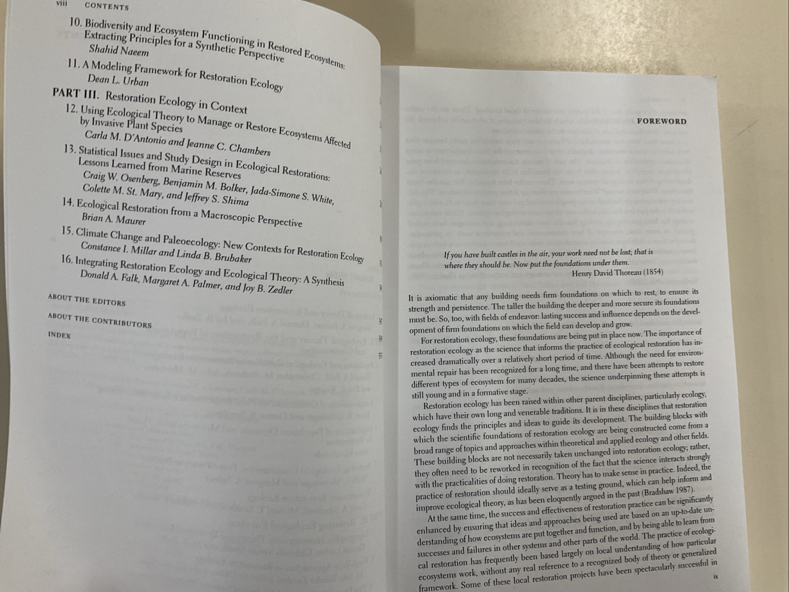 Foundations of Restoration Ecology by Falk Palmer Zedler SC 2006 Island Press