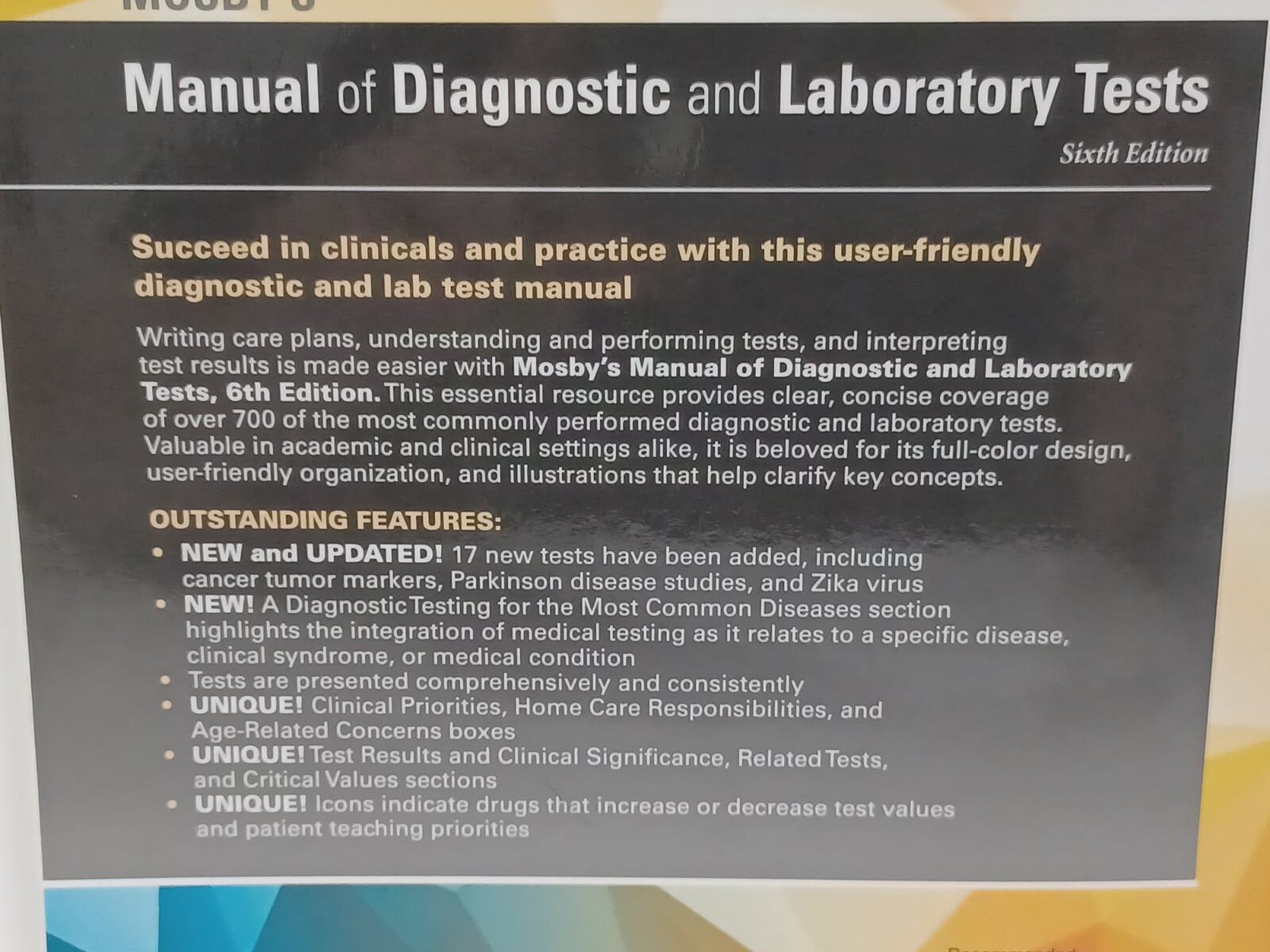 Mosby’s Manual of Diagnostic and Laboratory Tests by Timothy J. Pagana 6th Ed