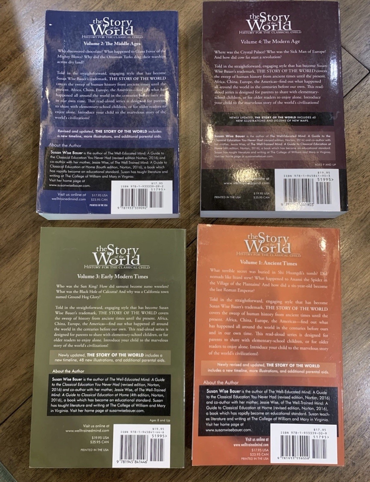 The Story of the World Revised Edition Vol 1-4 Paperback Set Susan Wise Bauer