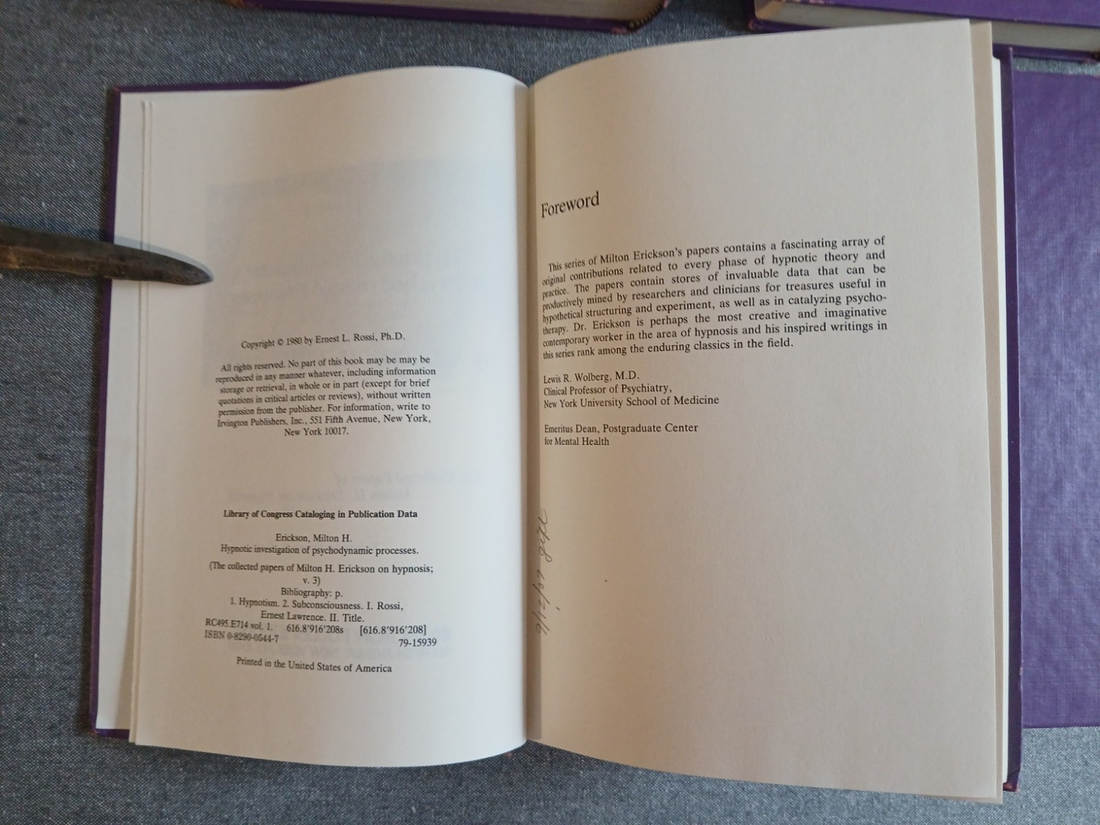 Collected Papers of Milton H. Erickson, Vol I, II, III, IV – 1980 – Hardcover