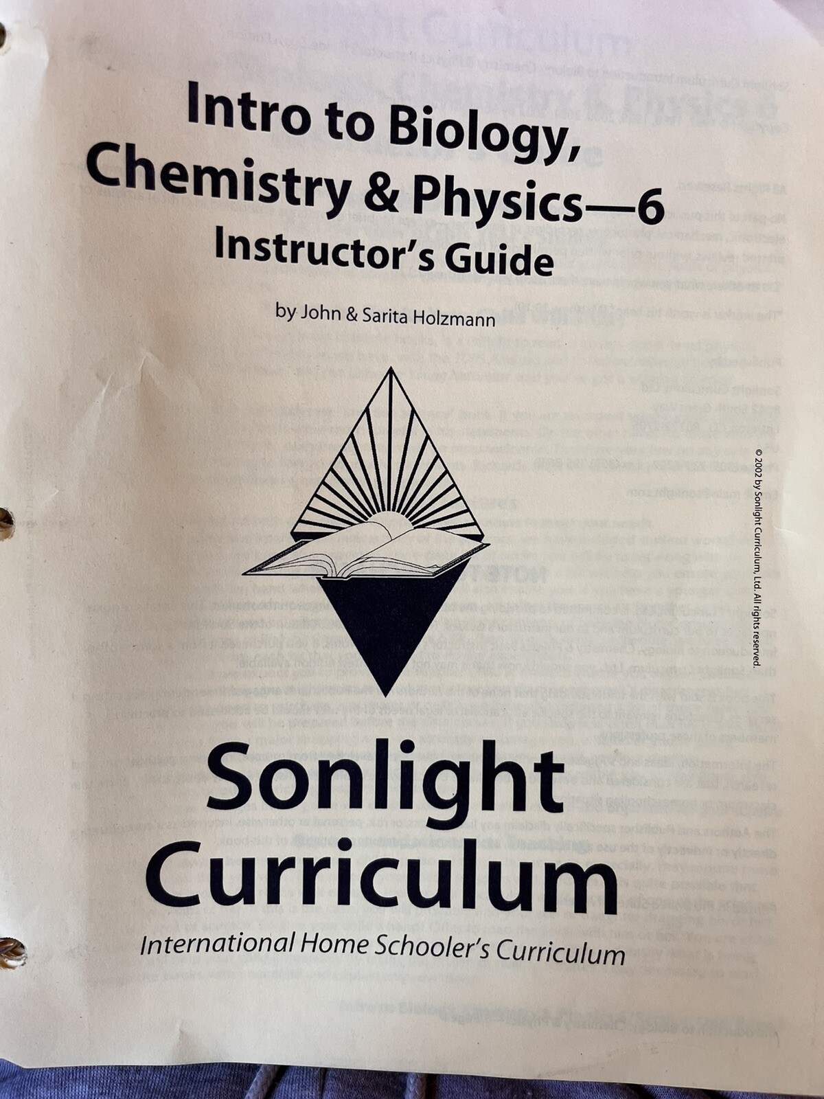 Sonlight Curriculum Instructor’s Guide Intro To Biology Chemistry Physics