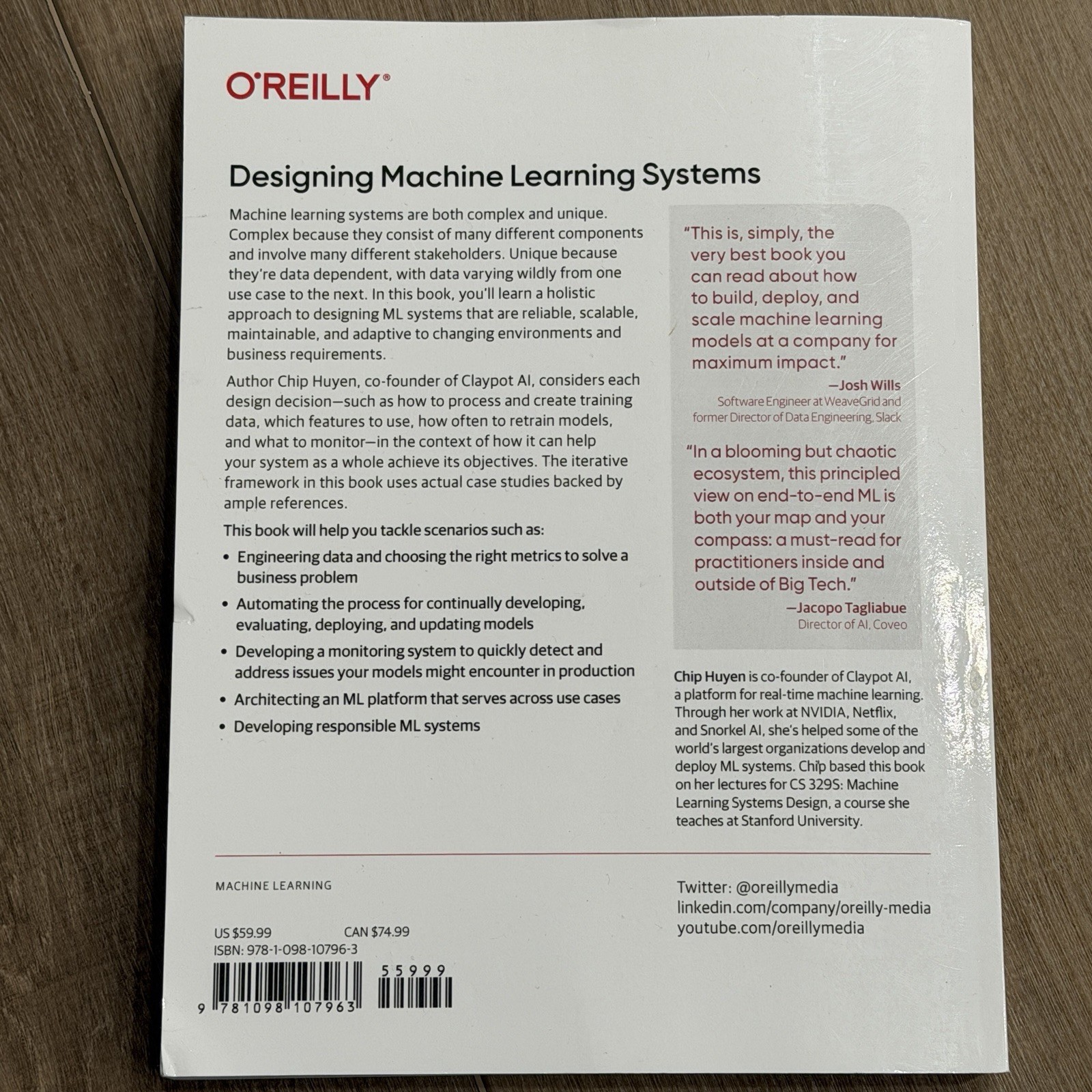 Designing Machine Learning Systems By Chip Huyen English Paperback Book O’Reilly