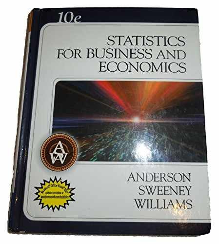 Statistics for Business and – Hardcover, by Anderson David R.; – Acceptable r