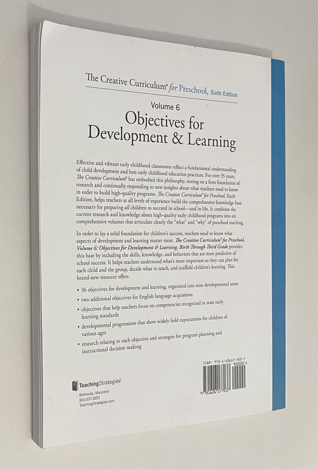 Creative Curriculum for Preschool Vol. 6 Objectives for Development & Learning