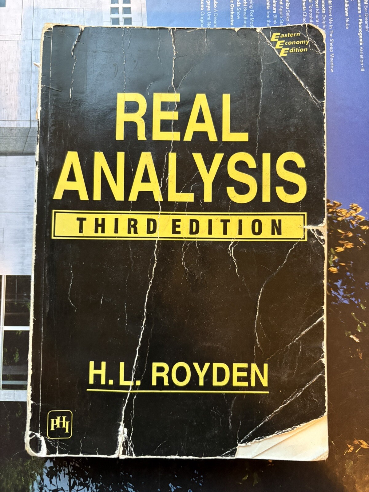 Real Analysis by Halsey Royden, Third edition Paperback, Prentice-Hall of India