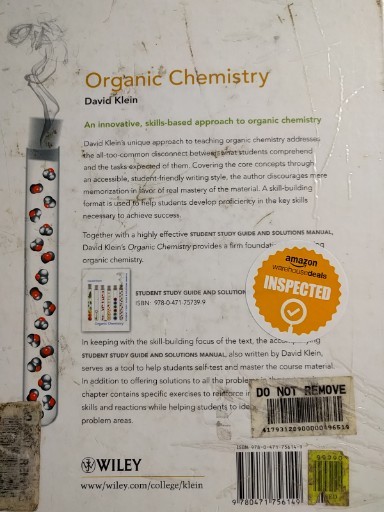 Organic Chemistry Hardcover David R. Klein