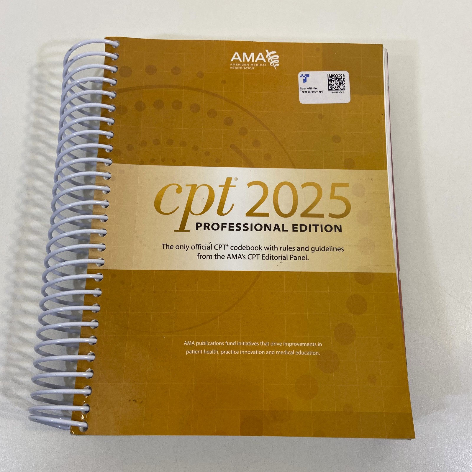 American Medical Association CPT 2025 Professional Edition Spiral Bound 2024