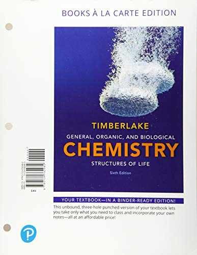General, Organic, and Biological – Loose Leaf, by Timberlake Karen – Good