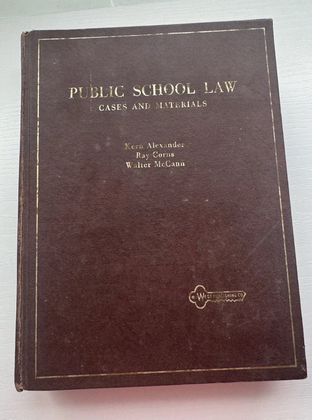 VTG 1969 Public School Law Cases & Materials Alexander Corns McCann