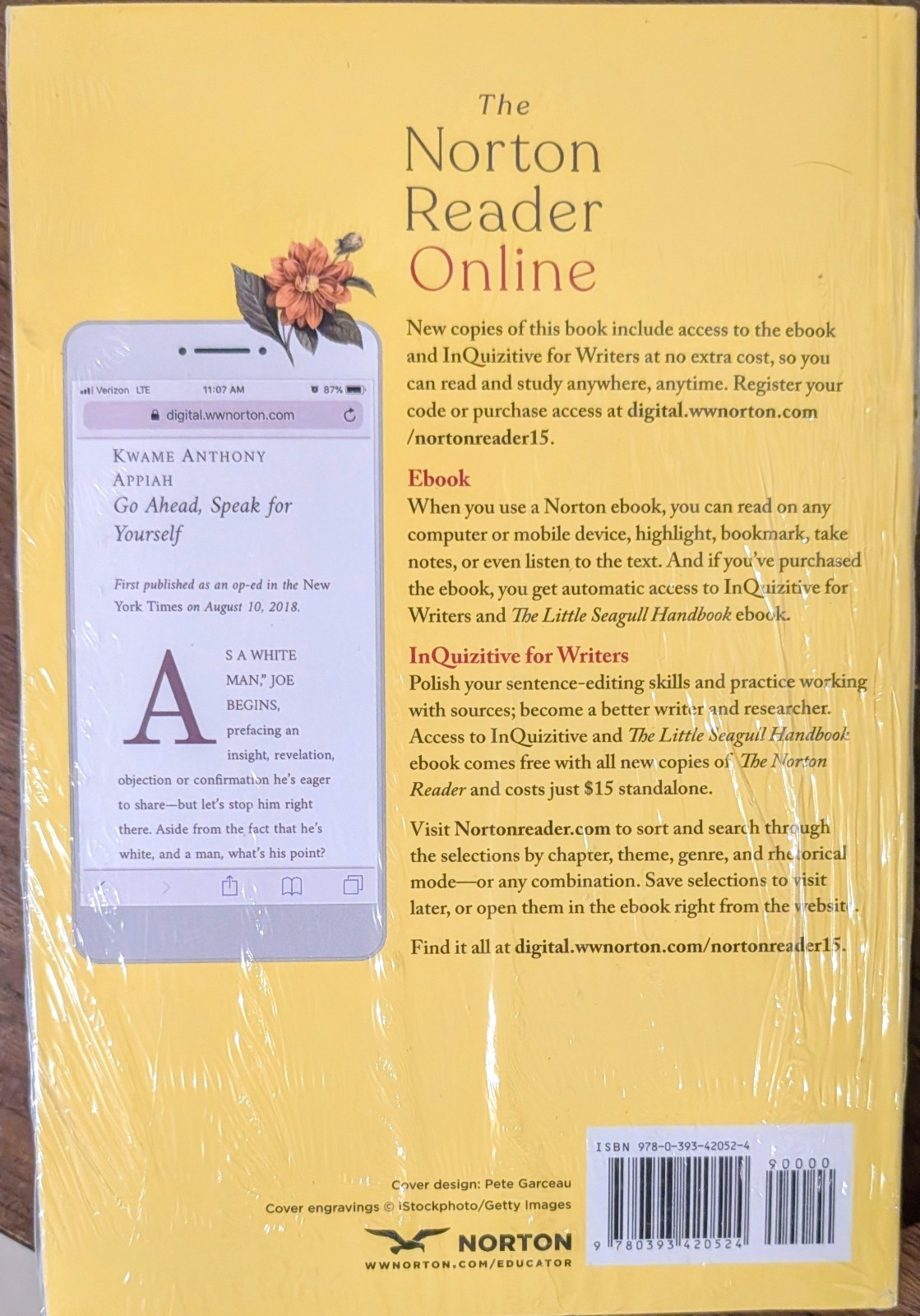 NEW & SEALED The Norton Reader Fifteenth Edition – Melissa Goldthwaite – 15th Ed