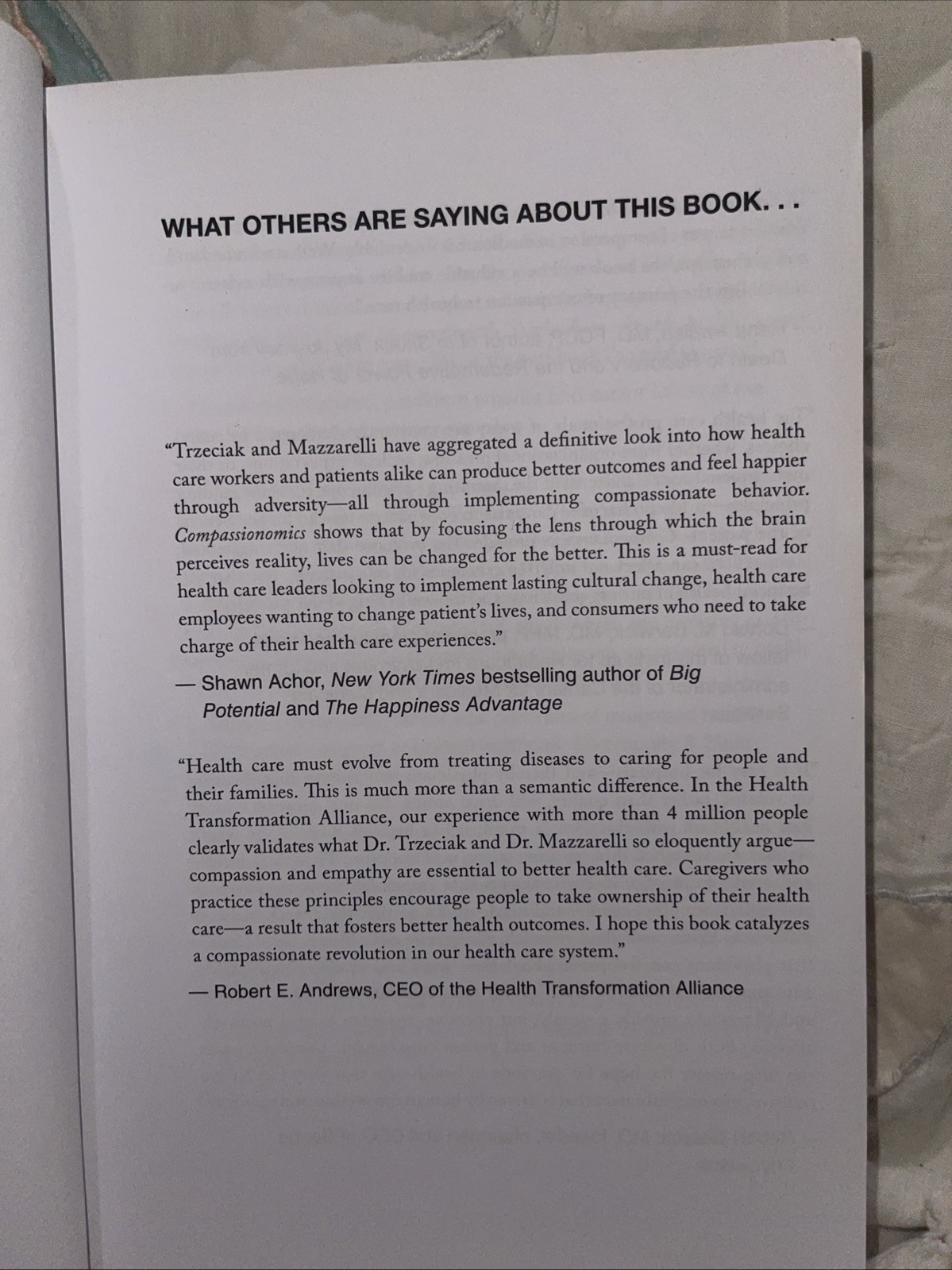 Compassionomics: Book/ The Revolutionary Scientific Evidence that Caring