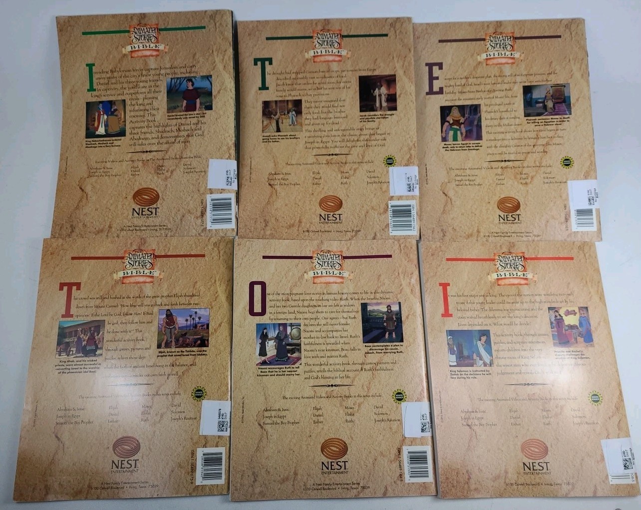 Lot Of 9 Animated Stories From The Bibld Activity Books Daniel Moses Elijah