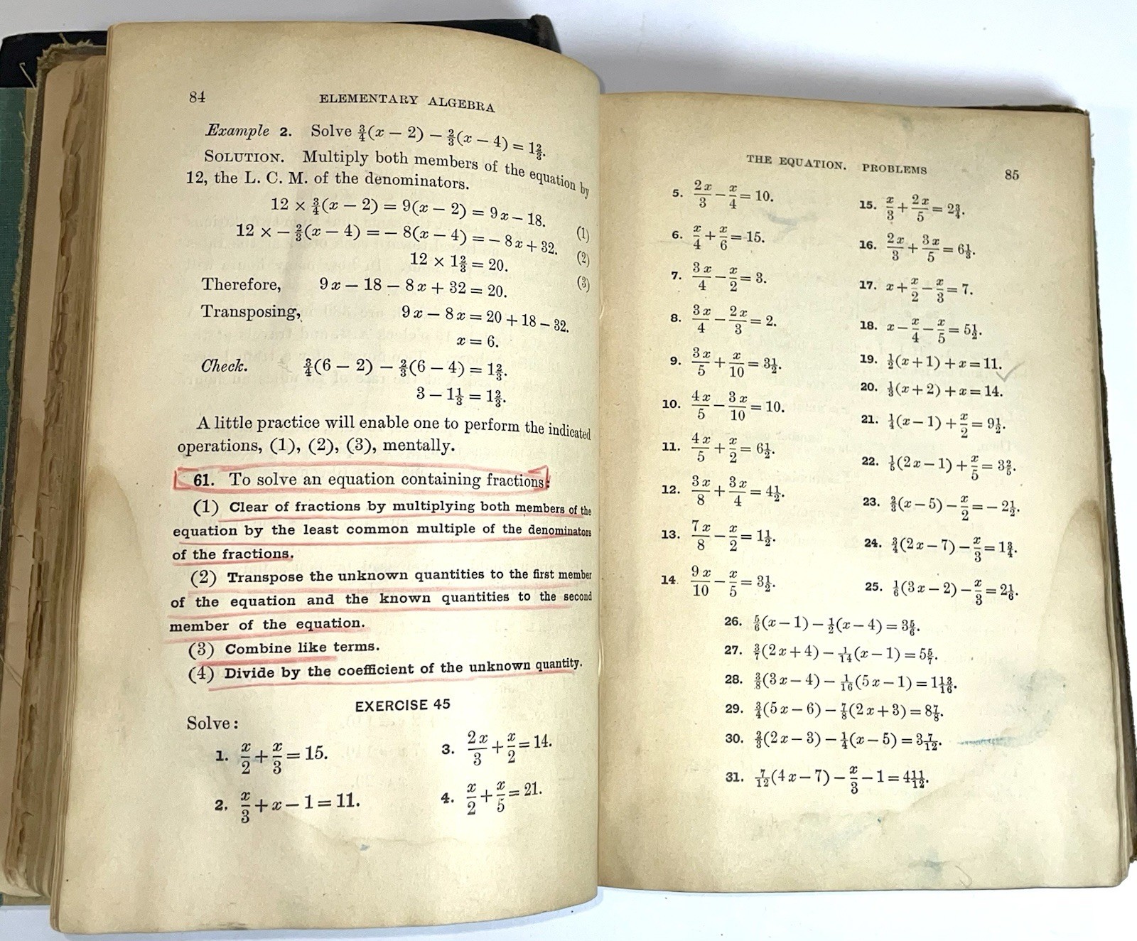 Vintage Algebra Math Book Lot Elementary Intermediate College 1912-1942 HB PB
