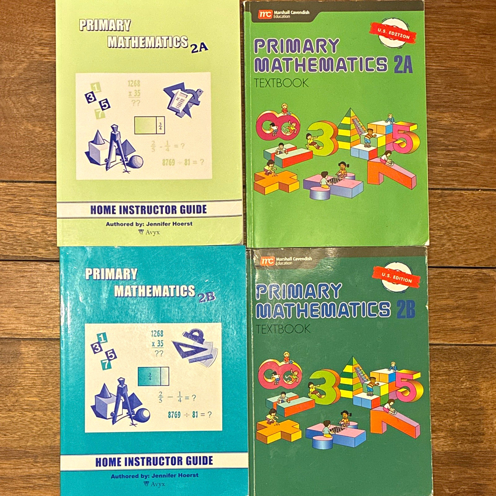 Primary Mathematics 2A & 2B U.S. Edition Textbooks + Home Instructor Guide