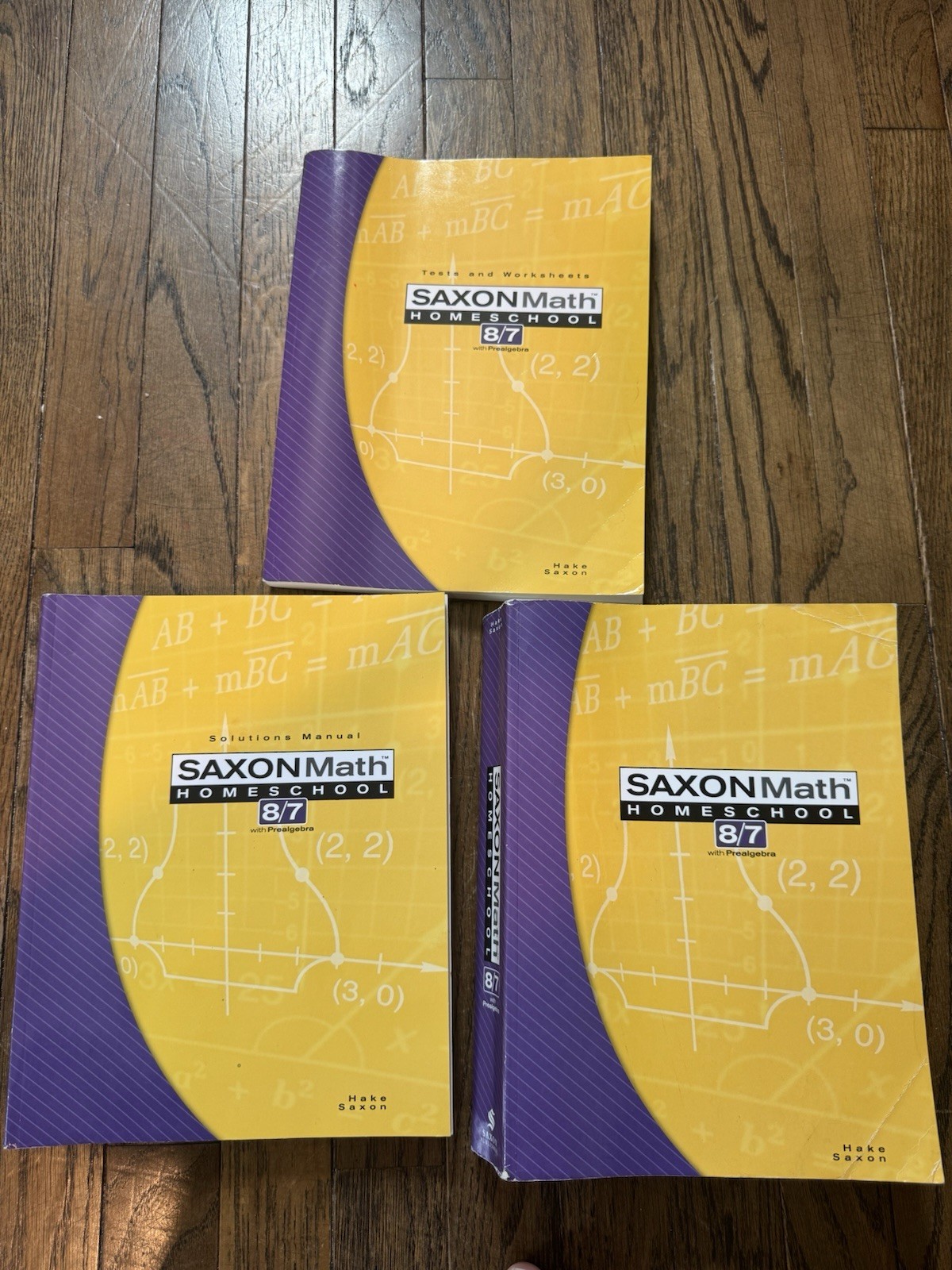 Saxon Math Homeschool 8/7 SET Student Textbook Solutions Manual Tests Worksheets